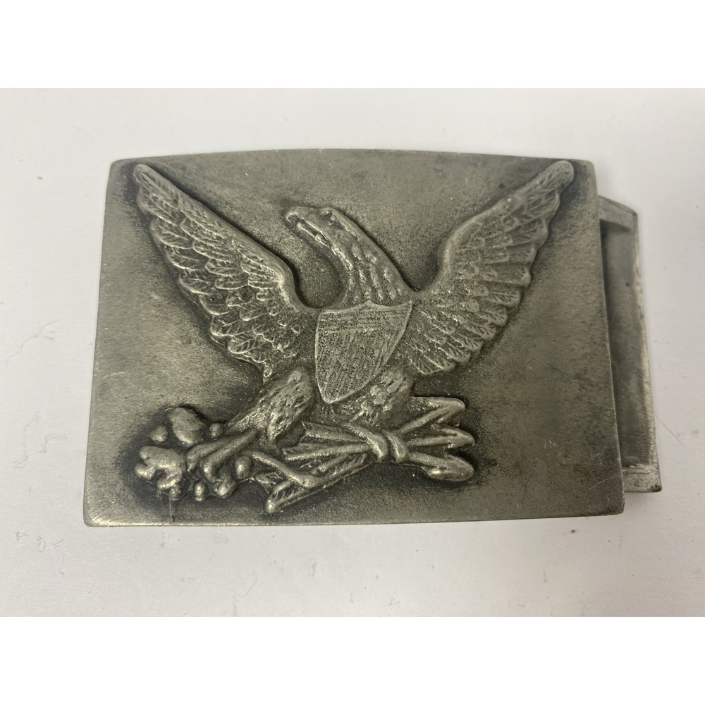 Patriotic Eagle Bird‎ Pewter Belt Buckle Vintage John E McCann